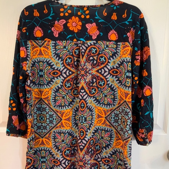 ANTHROPOLOGIE FIG & FLOWER FLORAL TUNIC SIZE M - Picture 6 of 9